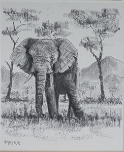 Elephant in charcoal